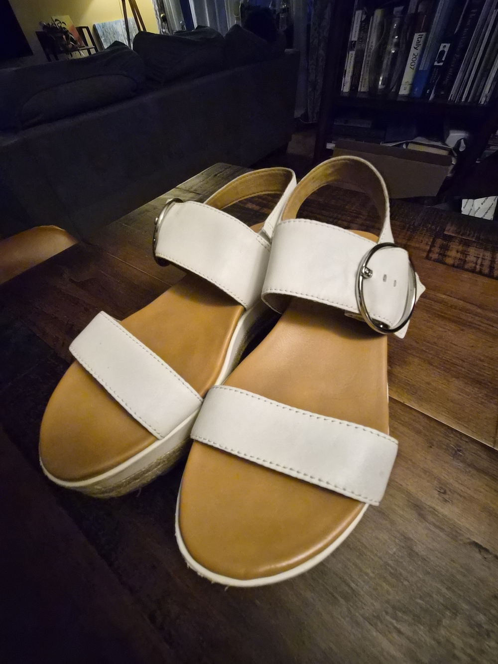 Ugg Women’s White Buckle Strap Sandals with Comfortable Footbed